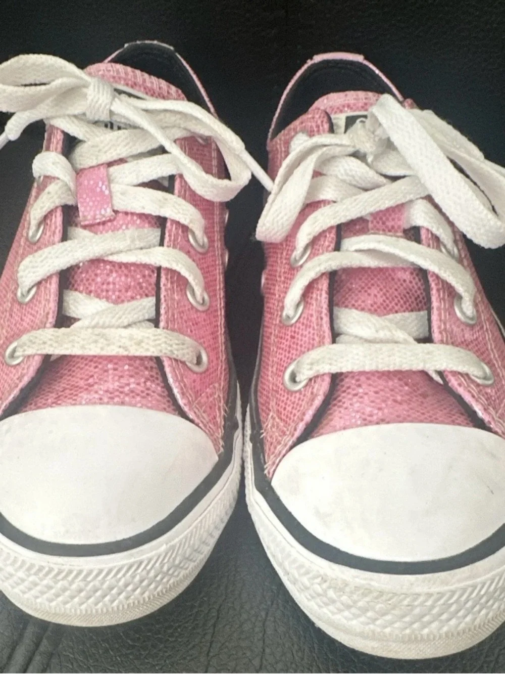 Converse Kids Pink Glitter Low Top Sneakers